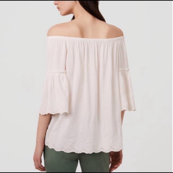 Loft eyelet bell sleeved off the shoulder top - Picture 3 of 8